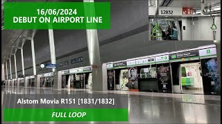 Airport Line Debut  16062024 SMRT Alstom Movia R151 – 18311832 Full Loop [upl. by Annal]