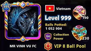 I met Level 999 🙀 Mr VINH VU FC 🔥 230 Berlin 190 Venice Rings 8 ball pool [upl. by Adel]