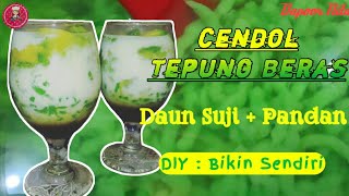 Resep Membuat Cendol Tepung Beras Daun Suji  Pandan Kenyal dan Enak Bikin Ketagihan [upl. by Adekam]