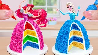 Amazing Mermaid Princess Cake Decorating 😍 Miniature Disney Princess Cake By Yummy Little Cakes 🌈 [upl. by Valentina]