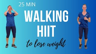 Fatburning HIIT WALKING WORKOUT to lose weight  Walk at home with no equipment and no squats [upl. by Atthia686]