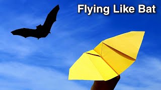 How to make a Paper Plane Flying Like a Bat Flapping Origami Flying Bat Paper Plane King [upl. by Hildebrandt]