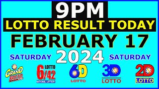 9pm Lotto Result Today February 17 2024 Saturday [upl. by Nomae]