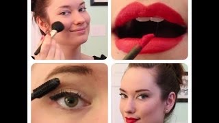 Everyday Pinup Makeup Tutorial  The Rachel Dixon Retro Rockabilly Vintage Red Lip Cat Eye how to [upl. by Yelsnik658]