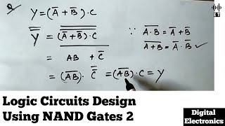 Logic Circuits Design From Boolean Expressions Using NAND Gates  Question 2  Digital Electronics [upl. by Asiled989]