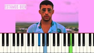 Como tocar Bad Bunny  Estamos Bien Piano tutorial [upl. by Haggi]