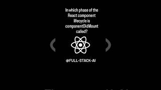 In which phase of the React component lifecycle is componentDidMount called react reactinterview [upl. by Yahsel]