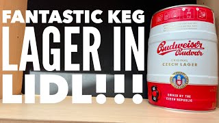 Fantastic 5 Litre Mini Keg In Lidl  Budweiser Budvar Czech Lager Review [upl. by Ramberg]