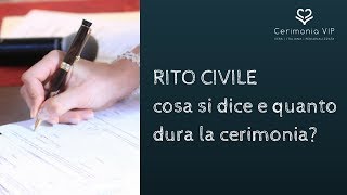 Rito civile Il testo del matrimonio civile [upl. by Eleaffar]