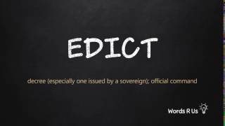 How to Pronounce EDICT in American English [upl. by Kcirttap523]