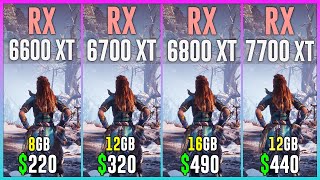 RX 6600 XT vs RX 6700 XT vs RX 6800 XT vs RX 7700 XT  Test in 12 Games [upl. by Laws]