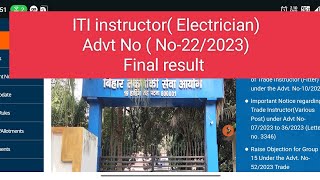 BTSCITI Trade instructor Electrician Advt 222024  Electricians  final Result [upl. by Alhahs365]