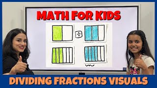 Dividing Fractions Using Visuals  Mental Math [upl. by Eanad]