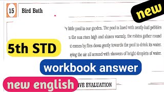 Class 5 English Chapter 15 Bird Bath Workbook Answers  5th STD English Solutions [upl. by Helban155]