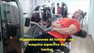 Hiperextensiones de lumbar en maquina especifica de lumbar ejercicios de lumbar [upl. by Ecinwahs954]