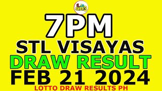 7pm STL Visayas Result Today February 21 2024 Wednesday stl swer3 [upl. by Aleuqahs]