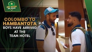 🚌 Boys have arrived at the team hotel from Colombo to Hambantota  PCB  MA2L [upl. by Feune]