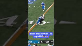 Brian Branch’s Huge Hit Shakes the Field 💥🔥 Detroit Lions Safety Delivers COMMENT LIKE amp SUBSCRIBE [upl. by Aldercy623]