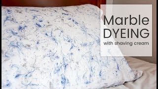 How to Dye Fabric Marble Dyeing with Shaving Cream [upl. by Ecirtahs]