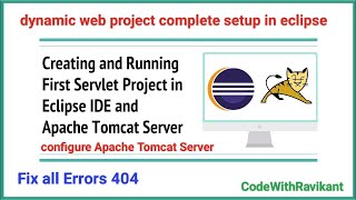 Create first dynamic project in Eclipse IDE  with Complete JEE setup  Apache Tomcat Server java [upl. by Edmead41]