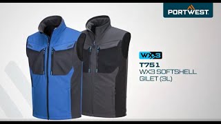 Portwest T751  WX3 Softshell Gilet 3L  EN [upl. by Inaffit35]