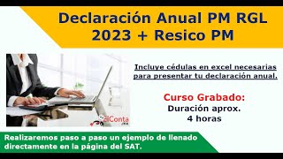 Declaración Anual 2023 Personas Morales RGL  RESICO [upl. by Barna91]