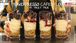 SUB 드디어 DSLR로 촬영한 동영상📷│YOGERPRESSO CAFE VLOG│요거프레소 브이로그│카페 브이로그│ASMR│한입요거트블루베리│메리딸기│상그리아레몬티│자몽티│ [upl. by Enovahs397]