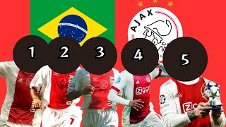 5 JOGADORES BRASILEIROS QUE JOGARAM NO AJAX COM ESTATÍSTICAS E MUITO MAIS [upl. by Anileme]