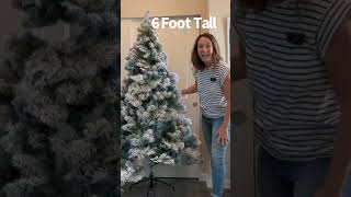 Let’s talk about our 6 foot flocked Christmas tree ￼ review [upl. by Adnolehs]