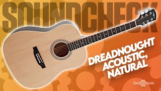 SOUNDCHECK Dreadnought Acoustic Guitar by Gear4music Natural  Gear4music Guitars [upl. by Acsehcnarf]