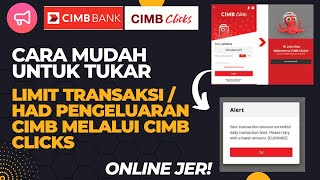 Cara Tukar Limit Transaksi CIMB Clicks II How To Change Transaction Limit in CIMB CLICKS Tutorial [upl. by Tali57]