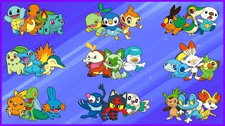 ALL POKEMON STARTER FROM EVERY REGION [upl. by Eedna]