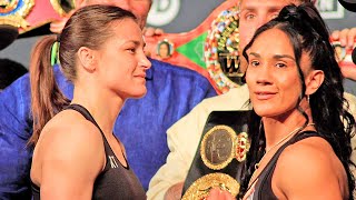 KATIE TAYLOR REFUSES TO BREAK STARE DOWN WITH AMANDA SERRANO FULL TAYLOR SERRANO WEIGH IN [upl. by Rori740]