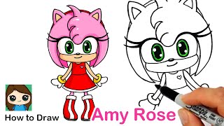 How to Draw Amy Rose  Sonic the Hedgehog [upl. by Winson]