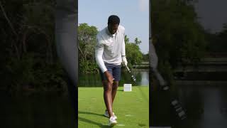 Patriots quarterback Jacoby Brissett makes it look effortless at the NFLPA Golf Classic [upl. by Ennairrek491]