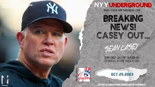 BREAKING NEWS Sean Casey WILL NOT RETURN as Yankees Hitting Coach [upl. by Anaibaf]