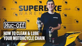 How To Clean amp Lube Your Motorcycle Chain Using MucOff Products [upl. by Aivax]