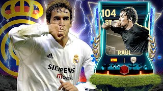 ONE OF THE BEST ST IN GAME RAUL GONZALEZ 104 RATED RETRO CARD GAMEPLAY REVIEW FC MOBILE [upl. by Priebe611]