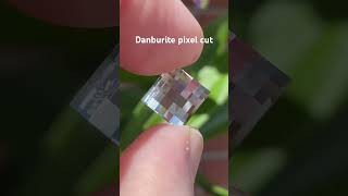 Pixel cut gem Danburite from Mexico [upl. by Ahsikar979]