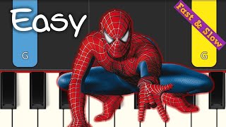 SPIDERMAN Theme Song  EASY PIANO TUTORIAL [upl. by Margit]