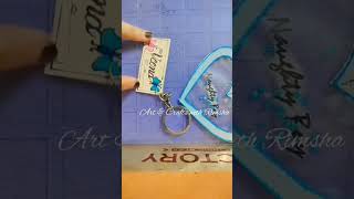 Sukriti and Veena name keychain  comments your name 🥰🥰 Art Crafts with Rimsha 💞❤️ [upl. by Okikuy]