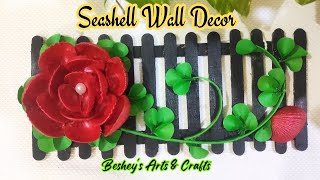 Seashell Wall Decor  Seashell crafts  Seashell Flowers  Seashell painting  Seashell Wall Hanging [upl. by Aelahs962]