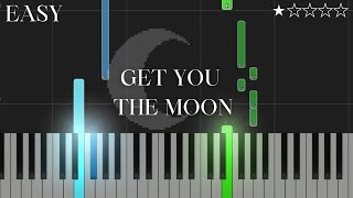 Kina  Get You The Moon  EASY TUTORIAL PIANO  MIDI [upl. by Stock]