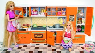 Barbie doll New Kitchen Opening  Barbie Toy Dapur boneka Barbie Boneca Cozinha [upl. by Nniw779]