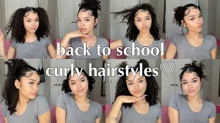 BACK TO SCHOOL HAIRSTYLES FOR CURLY HAIR 🎀 3c type [upl. by Nnylirak]