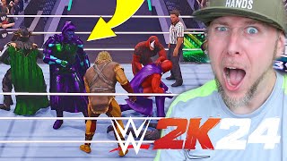 WWE 2K24 we just done a FIRST BLOOD ELIMINATION Match with MARVEL VILLAINS [upl. by Hayidan521]