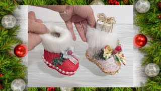 2 ideas for Christmas bootsdiy Christmas decorations [upl. by Nirik]