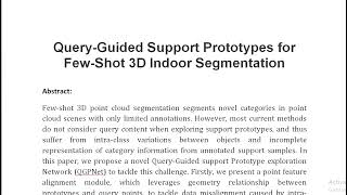 Query Guided Support Prototypes for Few Shot 3D Indoor Segmentation [upl. by Giulia]