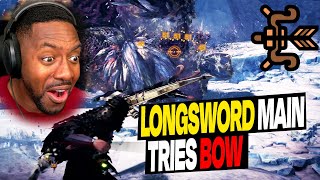 Longsword Main Tries Bow For The First Time  Monster Hunter World Iceborne [upl. by Cullan]