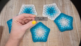 How to Crochet a granny pentagon easy tutorial [upl. by Weisbart]